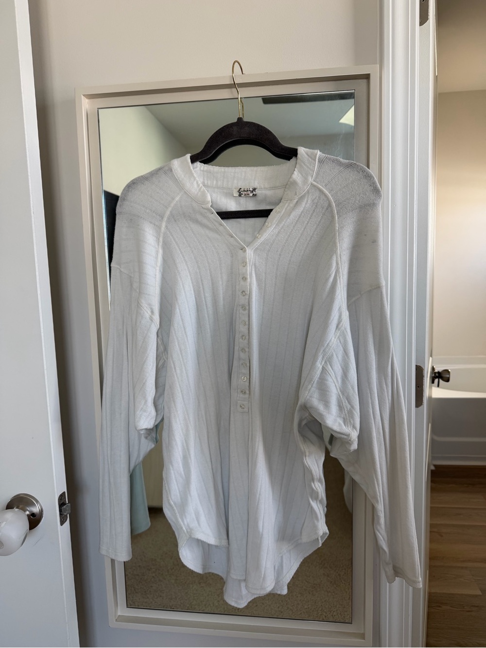 Free people pointelle long sleeve shirt